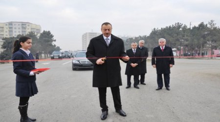 Ильхам Алиев открыл автодорогу Забрат-Пиршаги- ФОТО