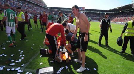 60 injured as barrier collapses at Spanish soccer match