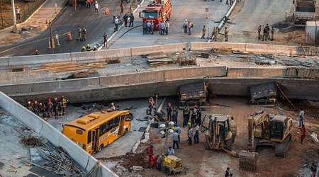 Бразилия: в городе, где пройдет полуфинал ЧМ, обвалилась эстакада – ФОТО