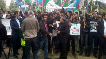 Azeri opposition rally in Baku demands president's resignation