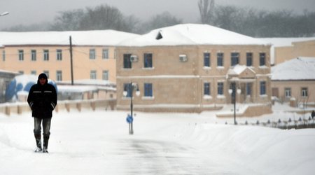 Azerbaijani cities in snow - Xizi - PHOTO