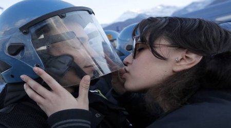 This protester has been charged with sexual assault