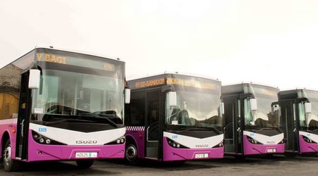 Paytaxta gətirilən yeni avtobuslar - FOTOLAR
