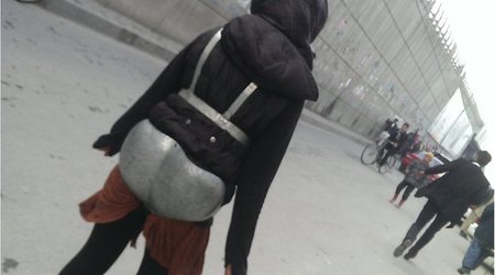 Afghan artist in hiding after 'iron underwear' stunt