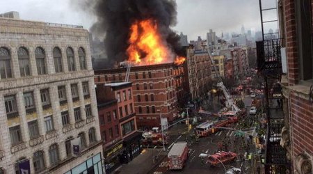 New York fire, building collapse injure 12; gas blast blamed