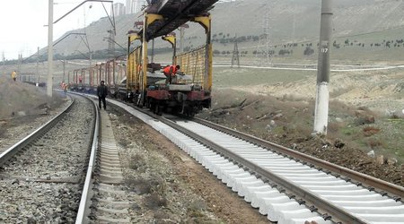 Bakı-Xırdalan-Sumqayıt dəmir yolu təmir olunur - Fotolar