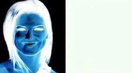 The bizarre optical illusion which paints a brunette woman on a blank canvas
