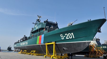 President Aliyev inspects new border guard ship