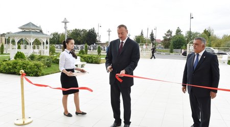 İlham Əliyev Ağsu İdman Kompleksinin açılışında iştirak edib - FOTOLAR