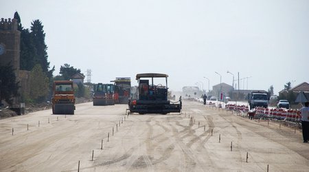 Bakıda 6 hərəkət zolaqlı yol salınır - FOTOLAR