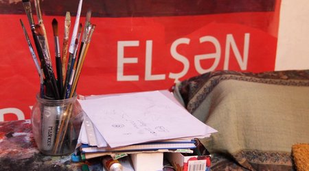 Bir gün rəssam emalatxanasında... - FOTOLAR