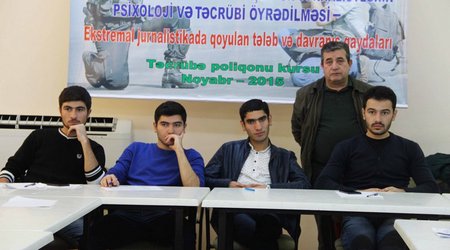 Ekstremal situasiyada işləyəcək jurnalistlərə belə təlim keçirildi - FOTOLAR