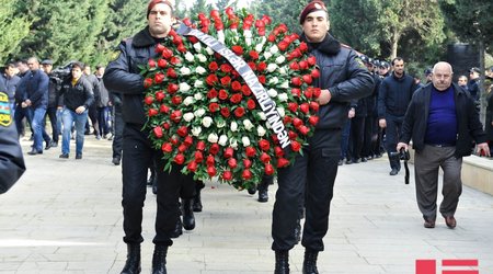 Nardaranda həlak olmuş polislər torpağa tapşırılıdı - FOTOLAR