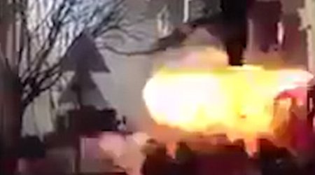 Terrifying moment ISIS suicide bomber detonates himself in a crowd