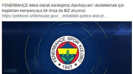 “Fənərbaxça”dan Azərbaycana dəstək