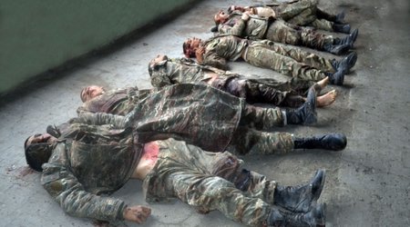 Retrieving the corpses of killed servicemen  from battlefields is underway