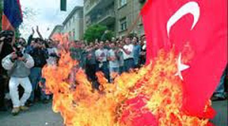 Turkish, Azeri flags burnt in Armenia at event to mark mass killings by Ottomans 