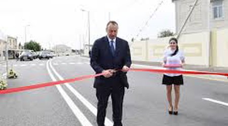  Ilham Aliyev attended the opening of newly reconstructed  highway