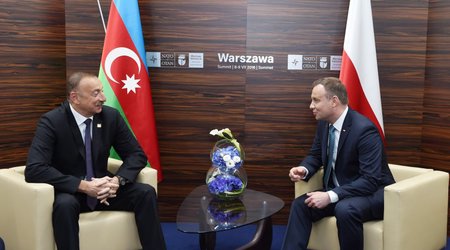 İlham Əliyev Polşanın prezidenti və Almaniya XİN başçısı ilə görüşdü - FOTOLAR