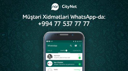 Nar-CityNet has presented customer care service over WhatsApp