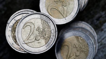 Euro hits near two-year low
