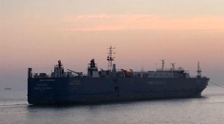 Azerbaijani ferry prepares for safe mooring after smoke appears in engine room