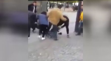 Bakının mərkəzi küçəsində təhlükəli anlar - VİDEO