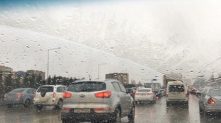 Bakının girişində böyük tıxac yarandı - FOTO