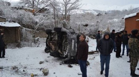 Erməni hərbçilər qəzaya düşdü - FOTOLAR