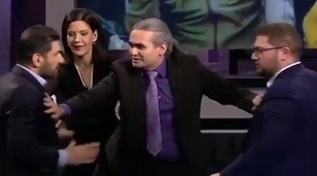 Rusiya telekanalında azərbaycanlı və erməni ekspertlər əlbəyaxa oldu 