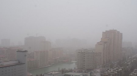 Bakını güclü duman bürüyüb - FOTOLAR