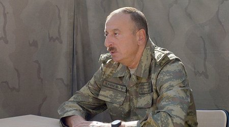 Ильхам Алиев на открытии воинской части