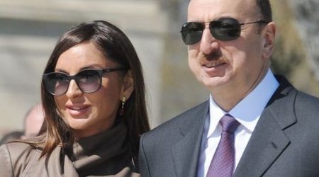 Ильхам и Мехрибан Алиевы в Шеки