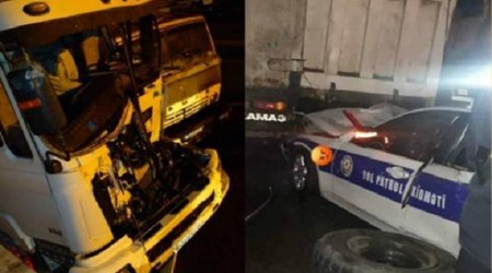 Bakıda ağır qəza: YPX avtomobili 2 yük maşınına çırpıldı - VİDEO