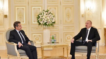 Ilham Aliyev receives former French president