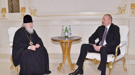 Ilham Aliyev meets Patriarch Kirill of Moscow and All Russia