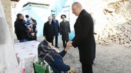 President Ilham Aliyev visited quake-hit Shamakhi