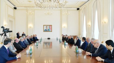 Делегация УЕФА на встрече с Ильхамом Алиевым