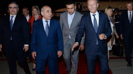 President of European Council Donald Tusk arrives in Azerbaijan