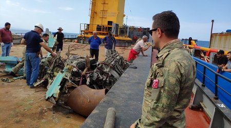 Fragments of crashed aircraft of Azerbaijan Air Force found in Caspian Sea