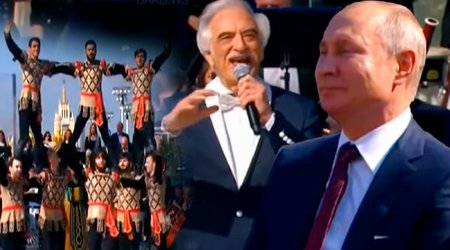 Ermənilər Putinin qarşısında yallı oynadı, Polad Bülbüloğlu uiə mahnı oxudu - VİDEO