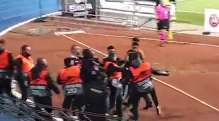 “Qarabağ”ın oyununda efirə getməyən kadrlar - Futbolçular hücum çəkdi - VİDEO