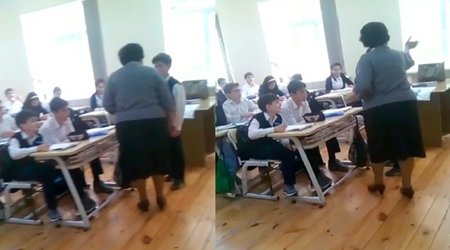Bakıda müəllim şagirdi döyüb - VİDEO