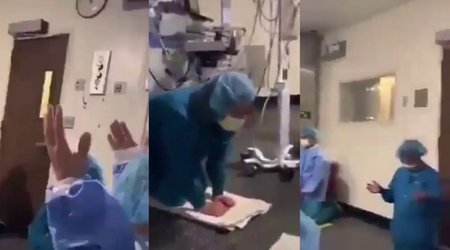 ABŞ-da tibb işçiləri virusa görə diz çöküb Allaha yalvarır - Video