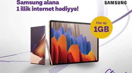 Купи смартфон или планшет Samsung и получи в подарок годовую подписку на 1GB интернета от Azercell!