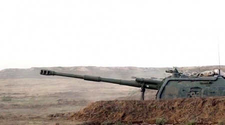 Боевые стрельбы азербайджанских гаубиц