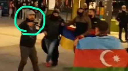 Провокация армян на митинге азербайджанцев в Польше