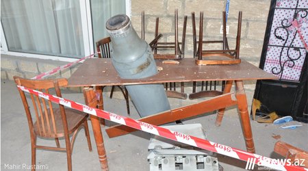 "Smerç" tipli raketin motoru Tərtər sakininin evinə düşüb - FOTOLAR