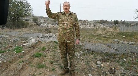 İlham Əliyev yenilənmiş “Cəbrayıl” yazısının önündə - VİDEO