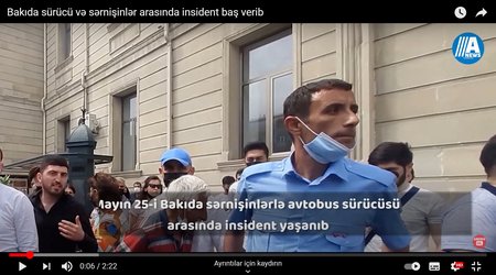 Baku Bus sürücüsü sərnişinləri yolda qoyub - VİDEO